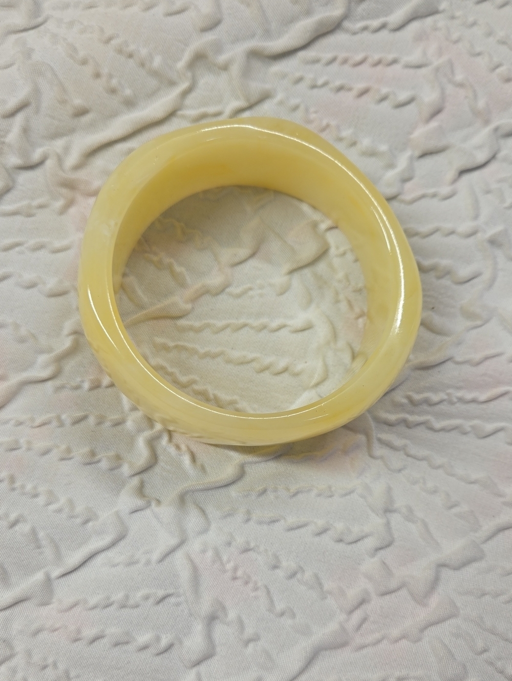 Creamy Yellow Acrylic Bangle Bracelet for Women
